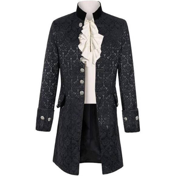 Mens Steampunk Medieval Jacket Pirate Viking Renaissance Tuxedo Coat - Picture 6 of 7